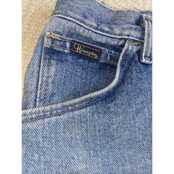 VTG Wrangler Jean Shorts Women High Rise Light Wash Blue Denim 90s Mom Retro - Picture 2 of 7